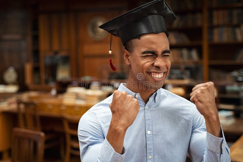 Young graduate celebrating academic achievement